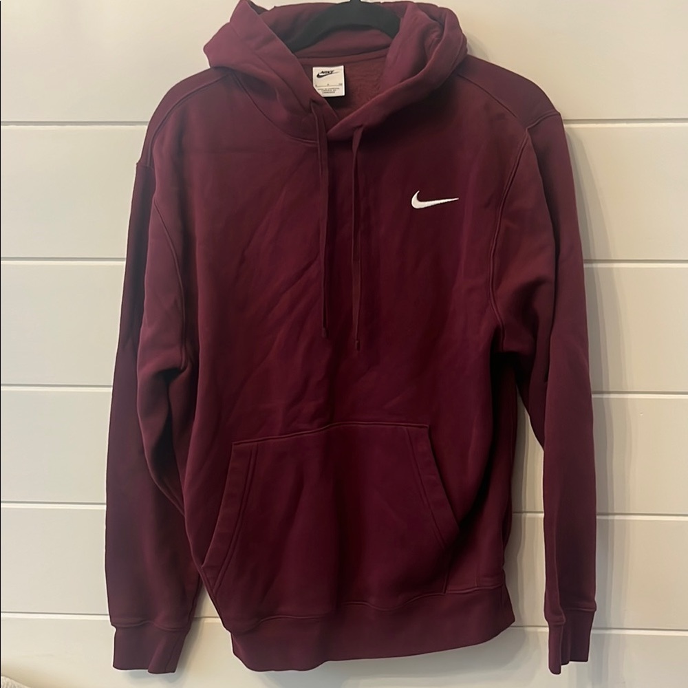 Nike Red Sweatshirt Hoodie with Swoosh Logo